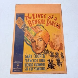 1935 The Lives Of A Bengal Lancer Original 14x22 Window Movie Poster Gary Cooper - Picture 1 of 6