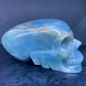 6.3”/2.43LB Top Natural Azul Loris Cuarzo Alien Calavera Cristal Tallado a Mano - Imagen 1 de 7