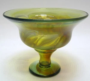 Vintage Eric Berlin Signed Studio Glass Compote Alder House Studios Oregon - Picture 1 of 6