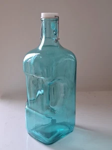 Vintage Aqua Turquoise Glass Bottle 2L Flip Lid Vidrios San Miguel Handmade    - Picture 1 of 9