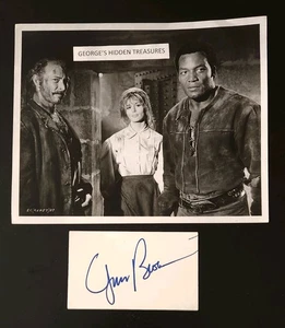 JIM BROWN signed autograph 3x5 card - CLEVELAND BROWNS / w/8x10 "El Condor" - Picture 1 of 2
