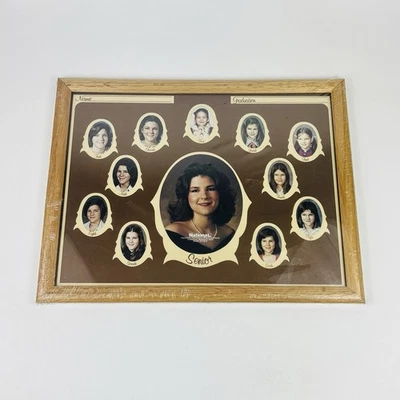 Cuadro Retro Escuela Marco Madera 12 Años Grado Collage 17"x 13" Foto De Colección NUEVO Foto 1 de 4