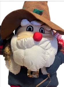 International Silver Co Vintage Cowboy Santa Plush 12 In - Picture 1 of 6