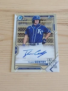 Tyler Gentry AUTO 2021 1st Bowman Chrome Prospect Autographs #CPA-TG On Card - Picture 1 of 2