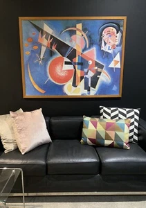 LARGE ‘Picture In Blue’ Wassily Kandinsky 1925 Framed Vintage Artwork Print - Picture 1 of 4