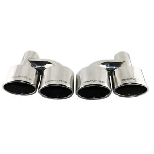 Pair L&R Engraved AMG Oval Dual Exhaust Tips For MERCEDES BENZ 2.5in Universal