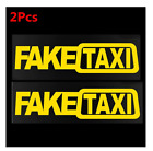 2x Yellow Fake Taxi Reflective Car Van Rear Boot Side Window Sticker Badge