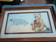 Framed picture: Nighttime prayer with Teddy Bear
