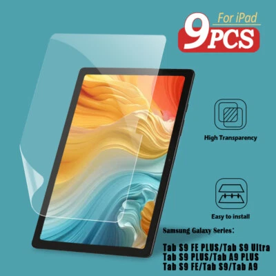9Pcs Tablet Screen HD clear Protector Film For Samsung Galaxy Series - Image 1 of 4