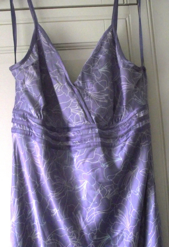 Vestido George Collection Edición Limitada Lila Púrpura Seda Floral Tirantes Reino Unido 18 NUEVO Foto 1 de 4