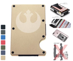 Star Wars Rebel RFID-blockierend Metall vegane Geldbörse Geldklammer Kreditkartenhalter - Bild 1 von 19