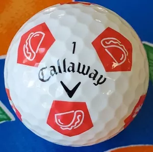 1 Callaway Taco Truck Golfball 5A rot Truvis Chrom Soft Hex Sammlerstück - Bild 1 von 8
