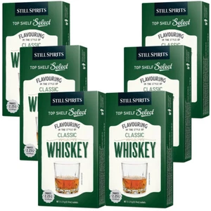 6x  Still Spirits Top Shelf Select Classic Whiskey Essences 2 Sachets Make 2.25L - Picture 1 of 5