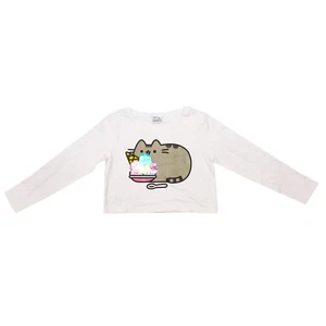 Top corto de manga larga Pusheen con licencia para niñas de 9 a 14 años lentejuelas reversibles - Imagen 1 de 3