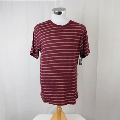 OT Revolution Men's Short Sleeve Cotton Blend Striped T-Shirt - Red, 2XL #1538 - Image 1 of 3
