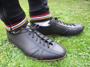 Black leather vintage Arturo retro cycling touring shoes L'Eroica NEW - Picture 1 of 5