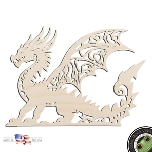 Dragon #8 Laser Cut Out Unfinished Wood Shape Craft Supply - Picture 1 of 6