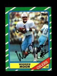 1986 TOPPS WARREN MOON #350 OILERS HOF AUTOGRAPH SIGNED VINTAGE - Picture 1 of 1