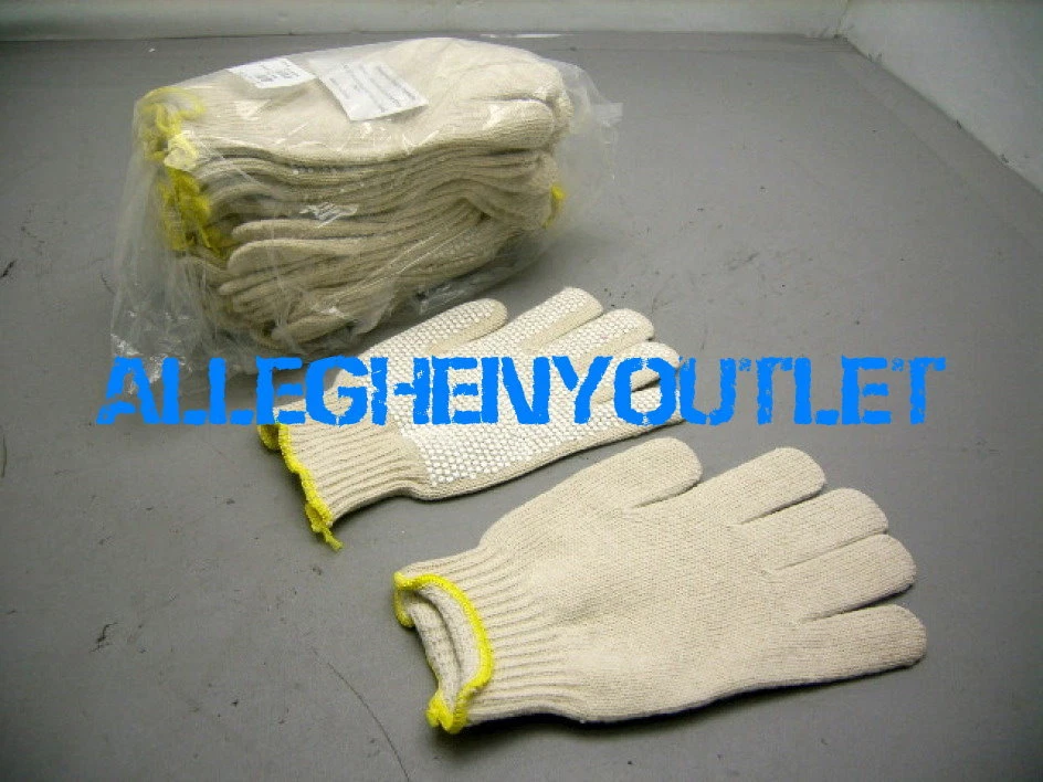 2 Pair PVC SURE GRIP Dot Cotton / Poly Work ABRASION RESISTANT Gloves Large / XL - Image 1 of 1