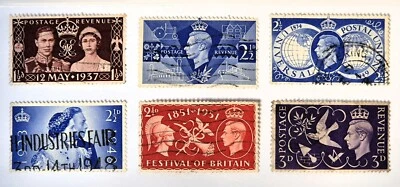 Great Britain - King George VI - 1940s 6x Postage Stamps / Used/VF - Image 1 of 2