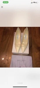 Jimmy Choo Champagne Sparkling Heels Shoes Size 4 Pointy Party Wedding - Picture 1 of 3