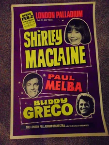 Shirley MacLaine - London Palladium theatre poster ('70s Buddy Greco, Paul Melba - Picture 1 of 3