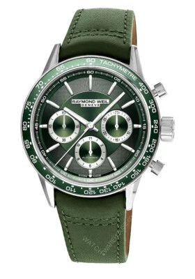Reloj Hombre Raymond Weil Freelancer 43.5MM Cuero Verde 7741-SC7-52021 Foto 1 de 4
