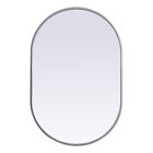 Elegant Decor Asha 20x30" Oval Modern MDF Wood/Iron Mirror in Silver