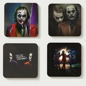 Joker 4 Coaster Set Crossover Heath Ledger Joaquin Phoenix Nicholson Batman DC - Foto 1 di 5