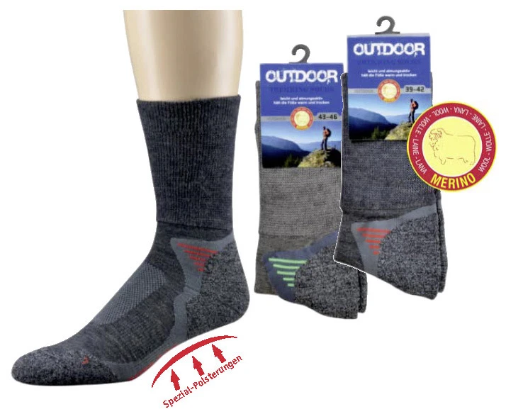 1 bis 5 P. Trekkingsocken Wandersocken Outdoor Funkitons Sportsocken Merinowolle - Bild 1 von 1