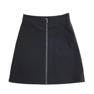 DKNY Black Zipped Short Skirt Uk Women's Size 12 W30 EE854 - Picture 1 of 6