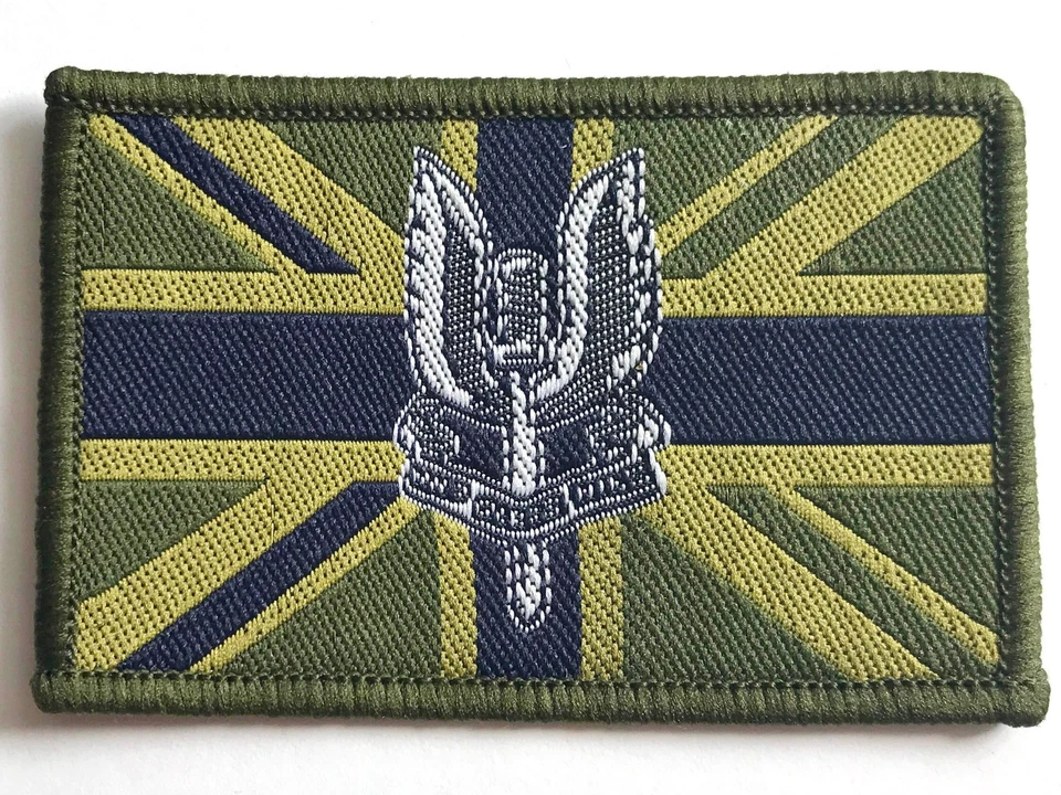 EMBROIDERED SAS WHO DARES WINS PATCH Green UK flag badge GB Army Military jacket - Image 1 of 1