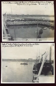2 photos anciennes.Puerto de Mar Del Plata.Argentine.1927.Bateau Antonio Delfino - Picture 1 of 1