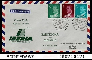 SPANIEN - 1981 IBERIA AIRBUS A 300 BARCELONA nach MALAGA - FFC - Bild 1 von 1