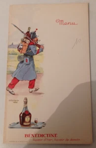 BENEDICTINE MENU PUBLICITAIRE DECOR INFANTERIE 1850 VIERGES - Picture 1 of 1