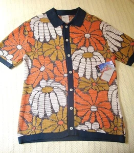 Suéter Masivo Edición de Lujo Hombres XL Salvaje Floral Crochet Tejido Polo ¡NUEVO CON ETIQUETAS! - Imagen 1 de 7