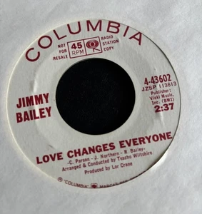 Jimmy Bailey: Love Changes Everyone/Happy Train 45 Columbia Promo VG+/VG++ vinyl - Picture 1 of 2