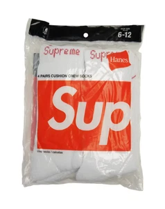 Supreme Hanes Crew Socks (4 Pack) White - Picture 1 of 1