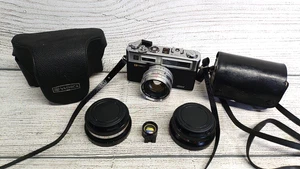 Yashica Electro 35 GSN Rangefinder Film Camera + Case Tele & Wide-Angle Lens - Picture 1 of 16