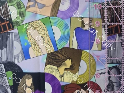 Custom 100% Cotton Woven Fabric Taylor Swift Records Artist By The 1/4 Yard - Image 1 of 2