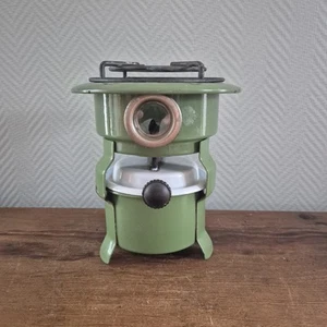 Vtg Enamelware Stove Kerosene 1-wick Campstove camping cooker Paraffin green - Picture 1 of 7