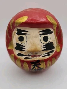 Japanese Red Paper-Mache Daruma Doll for Good Luck 3.75" - Picture 1 of 11