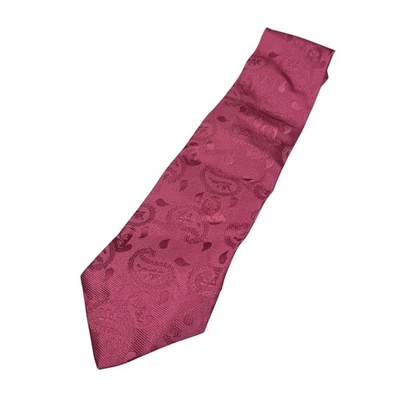Turnbull & Asser Hombre 100% Seda Cuello Rosa Paisley • Inglaterra Foto 1 de 4