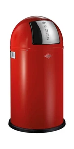 WESCO Pushboy 50l Mülleimer Rot mit Edelstahlklappe Küche Abfalleimer - Bild 1 von 2