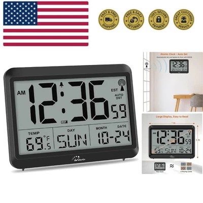 Reloj de Pared Digital Atómico Funciona con Pilas, Autoajustable, Pantalla Grande con... Foto 1 de 4