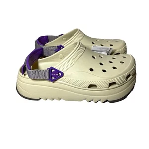 New Crocs Unisex Hiker Xscape Clog M10/W12 Bone/Purple Platform Slingback Sandal - Picture 1 of 19