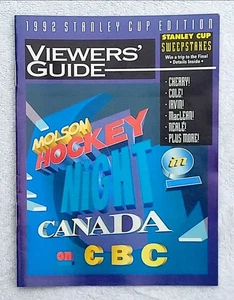 NEW VTG 1992 NHL Stanley Cup CBC Hockey Night In Canada Viewers Guide Booklet - Picture 1 of 3