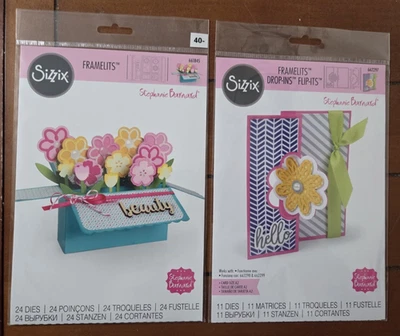 Sizzix Stephanie Barnard Beauty Box Karte Hello Drop Ins Flip Its Framelits Dies - Bild 1 von 2