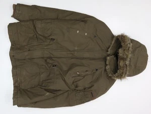 Lee Cooper Men's XL Green Parka Jacket with Fur Hood - Picture 1 of 12