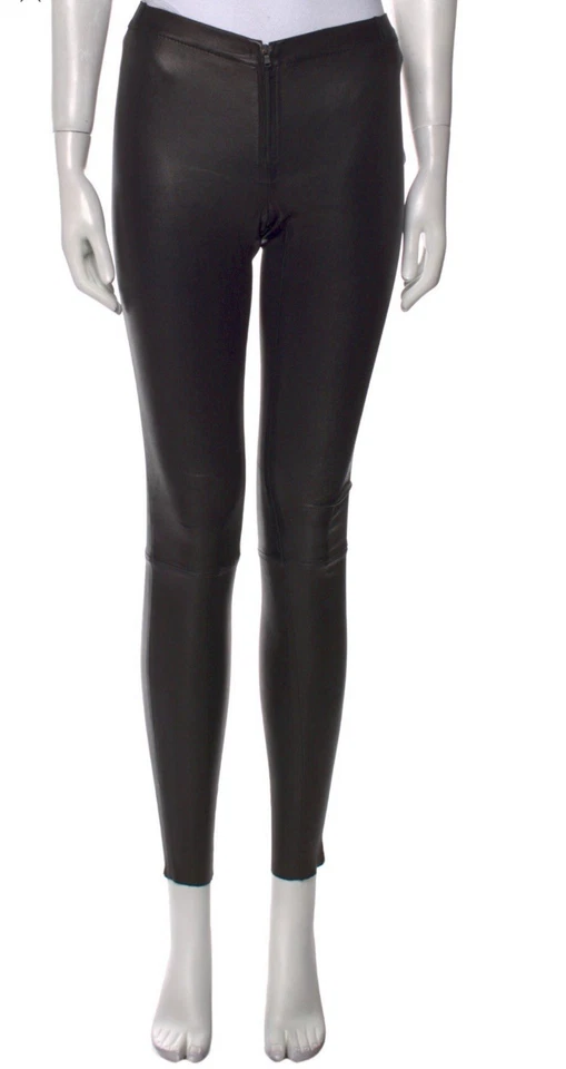$899 00 XXS Alice and Olivia Piel de cordero Cuero Pantalones Leggings Estilo Rick Owens Foto 1 de 4